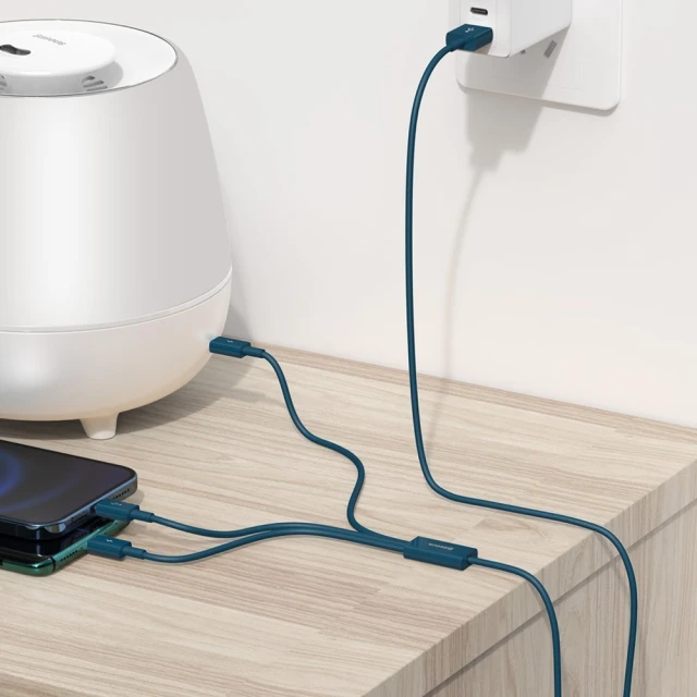 Кабель Baseus Superior 3-in-1 USB-A to USB-C/Lightning/Micro-USB 1.5m Blue (CAMLTYS-03)