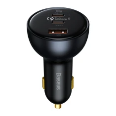 Автомобільний зарядний пристрій Qualcomm Quick Charge 160W USB-A/2xUSB-C with USB-C to USB-C Cable Grey (TZCCZM-0G)