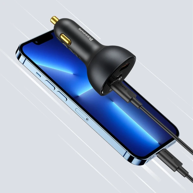 Автомобильное зарядное устройство Qualcomm Quick Charge 160W USB-A/2xUSB-C with USB-C to USB-C Cable Grey (TZCCZM-0G)