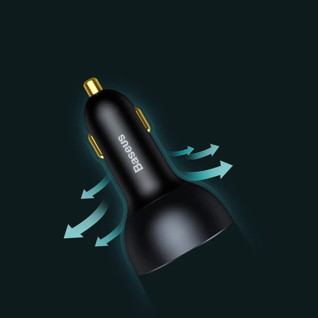 Автомобильное зарядное устройство Qualcomm Quick Charge 160W USB-A/2xUSB-C with USB-C to USB-C Cable Grey (TZCCZM-0G)