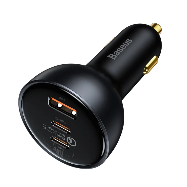 Автомобильное зарядное устройство Qualcomm Quick Charge 160W USB-A/2xUSB-C with USB-C to USB-C Cable Grey (TZCCZM-0G)
