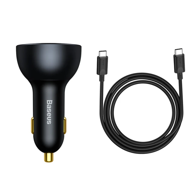 Автомобильное зарядное устройство Qualcomm Quick Charge 160W USB-A/2xUSB-C with USB-C to USB-C Cable Grey (TZCCZM-0G)