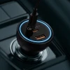 Автомобильное зарядное устройство Qualcomm Quick Charge 160W USB-A/2xUSB-C with USB-C to USB-C Cable Grey (TZCCZM-0G)