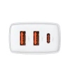 Сетевое зарядное устройство Baseus Compact QC 30W USB-C | 2xUSB-A White (CCXJ-E02)