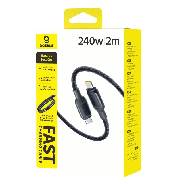 Кабель Baseus PicoGo 240W USB-C - USB-C 2m Black (6953156210974)