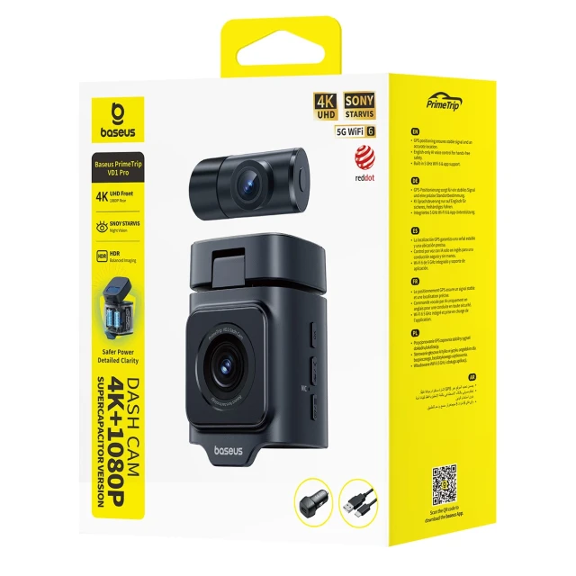 Відеореєстратор Baseus PrimeTrip VD1 Pro 4K із задньою камерою 1080p Black