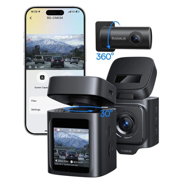 Відеореєстратор Baseus PrimeTrip VD1 Pro 4K із задньою камерою 1080p Black