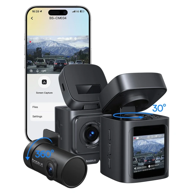 Відеореєстратор Baseus PrimeTrip VD1 Pro 4K із задньою камерою 1080p Black