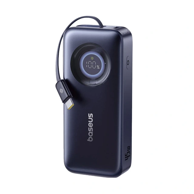 Powerbank Baseus EnerCore CR11 10000mAh 45W зі згортаємим кабелем USB-C чорний (6953156211926)