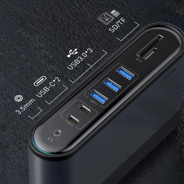 USB-хаб Baseus Multifunctional Working Station Three-Screen (CAHUB-DG0G)