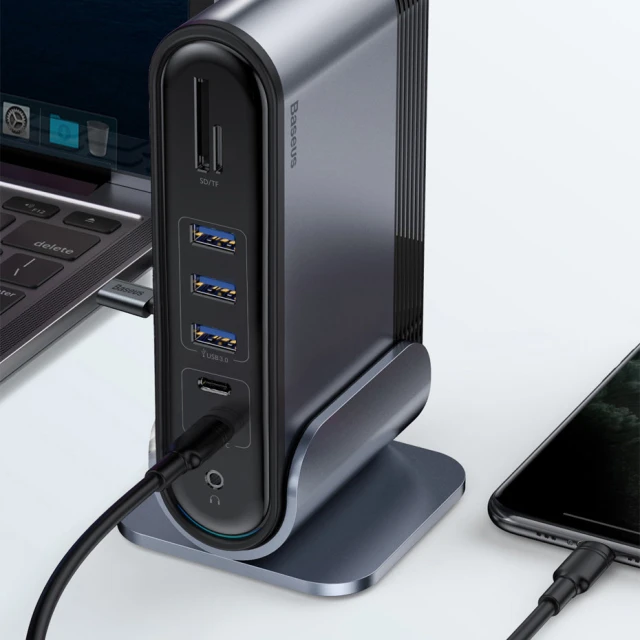 USB-хаб Baseus Multifunctional Working Station Three-Screen (CAHUB-DG0G)
