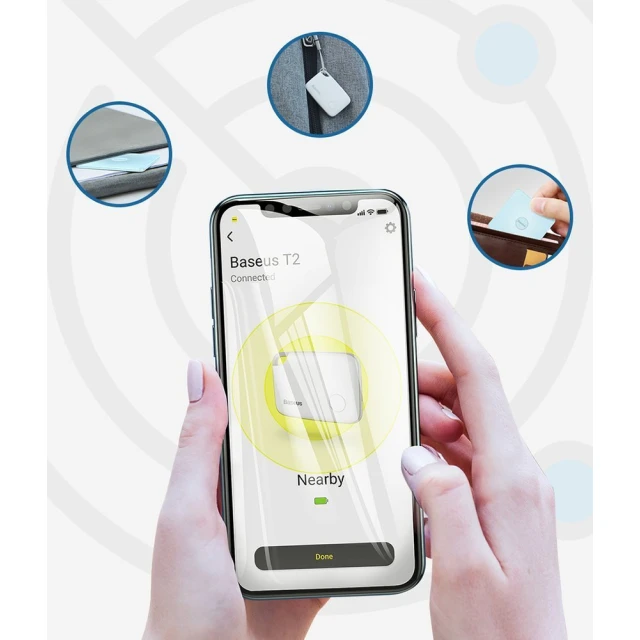 Смарт-брелок Baseus T2 Keychain Mini Wireless White (ZLFDQT2-02)
