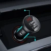 Автомобільний зарядний пристрій Baseus Digital Display 24W 2xUSB-A with USB-A to USB-C/Lightning/Micro-USB Cable Black (TZCCBX-0G)