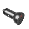 Автомобільний зарядний пристрій Baseus Digital Display 24W 2xUSB-A with USB-A to USB-C/Lightning/Micro-USB Cable Black (TZCCBX-0G)
