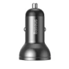 Автомобільний зарядний пристрій Baseus Digital Display 24W 2xUSB-A with USB-A to USB-C/Lightning/Micro-USB Cable Black (TZCCBX-0G)