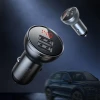 Автомобільний зарядний пристрій Baseus Digital Display 24W 2xUSB-A with USB-A to USB-C/Lightning/Micro-USB Cable Black (TZCCBX-0G)
