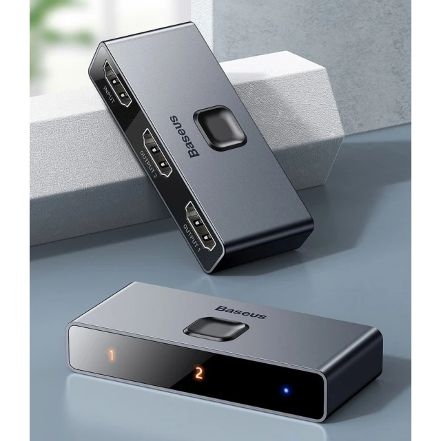 Разветвитель Baseus Matrix 2-in-1 HDMI to 2xHDMI Space Grey (CAHUB-BC0G)