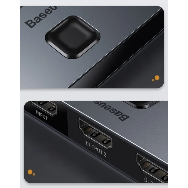 Разветвитель Baseus Matrix 2-in-1 HDMI to 2xHDMI Space Grey (CAHUB-BC0G)
