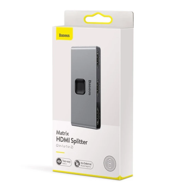 Разветвитель Baseus Matrix 2-in-1 HDMI to 2xHDMI Space Grey (CAHUB-BC0G)
