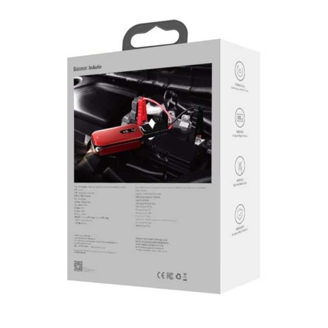 Автомобільний пусковий пристрій Baseus Starter Jump Starter Booster 12000 mAh Red (CRJS03-09)