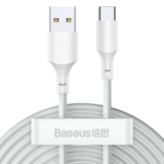 Кабель Baseus Simple Wisdom Data Cable Kit USB-A to USB-C 1.5m White (2 Pack) (CATKLF-U91)