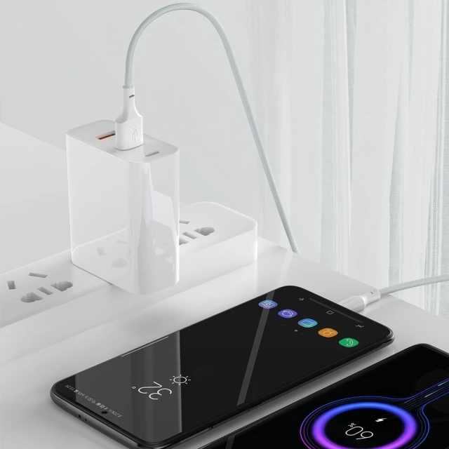 Кабель Baseus Simple Wisdom Data Cable Kit USB-A to USB-C 1.5m White (2 Pack) (CATKLF-U91)