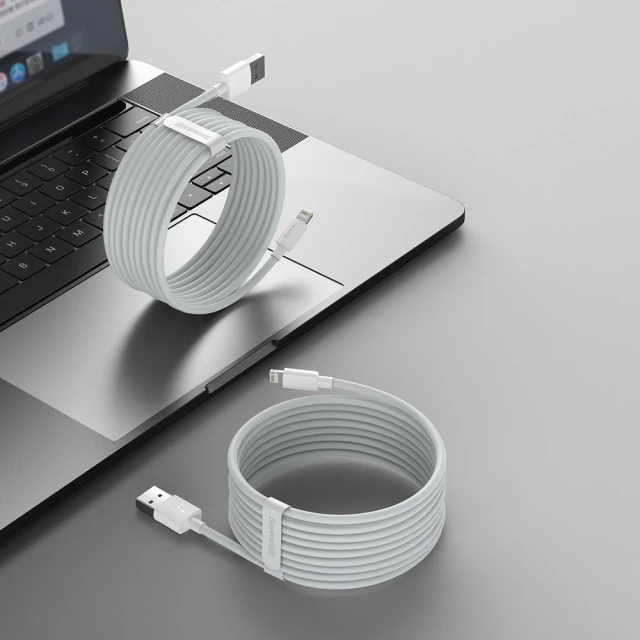 Кабель Baseus Simple Wisdom USB-A to Lightning 1.5m White (2pcs/pack) (TZCALZJ-02)