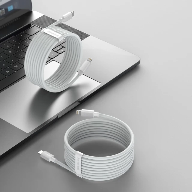 Кабель Baseus Simple Wisdom USB-C to Lightning PD 20W 1.5m (2 Pack) White (TZCATLZJ-02)