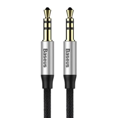 Кабель Baseus Yiven M30 Stereo AUX 3.5mm Male Mini Jack 1.5m Black/Silver (CAM30-CS1)