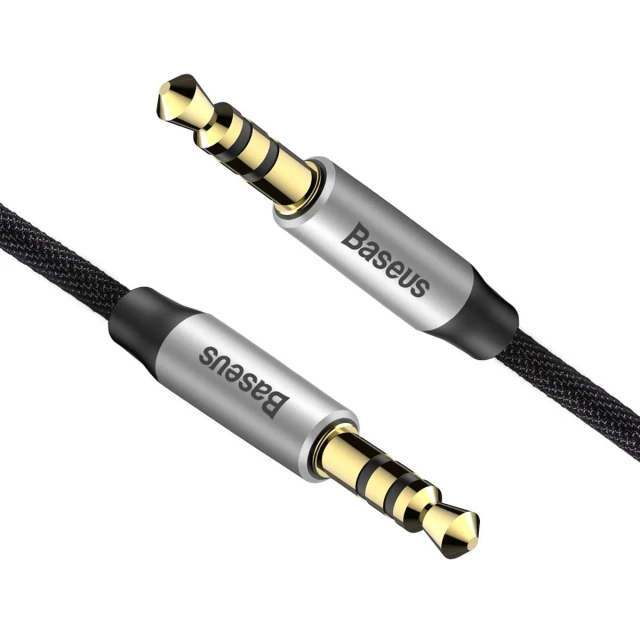 Кабель Baseus Yiven M30 Stereo AUX 3.5mm Male Mini Jack 1.5m Black/Silver (CAM30-CS1)