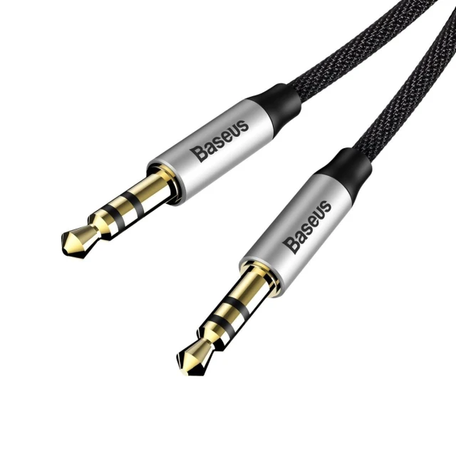 Кабель Baseus Yiven M30 Stereo AUX 3.5mm Male Mini Jack 1.5m Black/Silver (CAM30-CS1)
