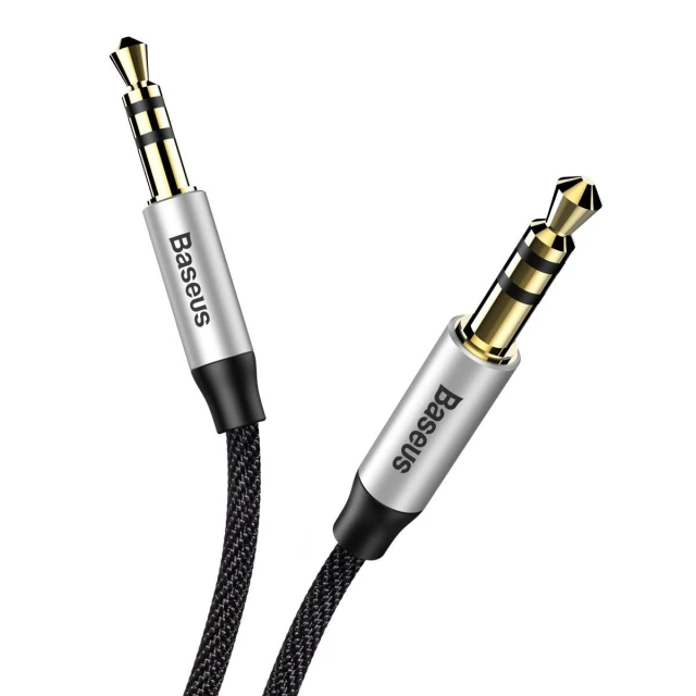 Кабель Baseus Yiven M30 Stereo AUX 3.5mm Male Mini Jack 1.5m Black/Silver (CAM30-CS1)
