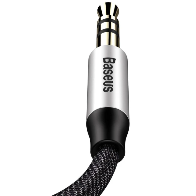 Кабель Baseus Yiven M30 Stereo AUX 3.5mm Male Mini Jack 1.5m Black/Silver (CAM30-CS1)