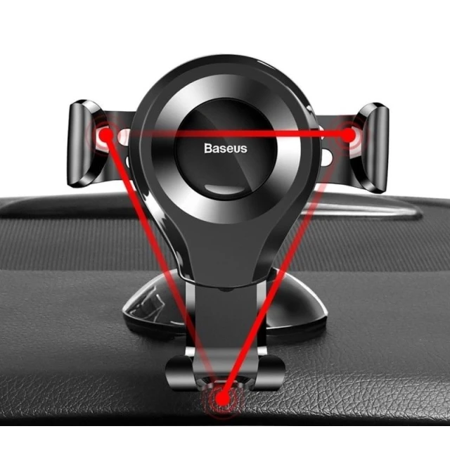 Автотримач Baseus Osculum Gravity Mount Dashboard Windshield Silver (SUYL-XP0S)