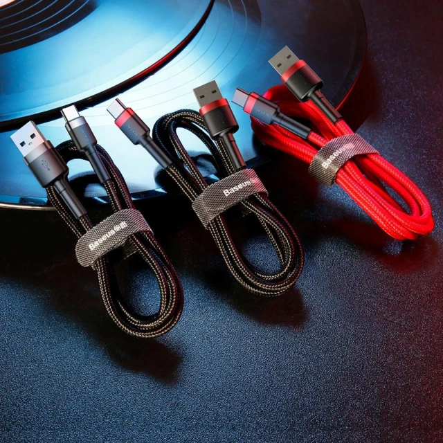 Кабель Baseus Cafule USB-A to USB-C 0.5m Red (CATKLF-A09)