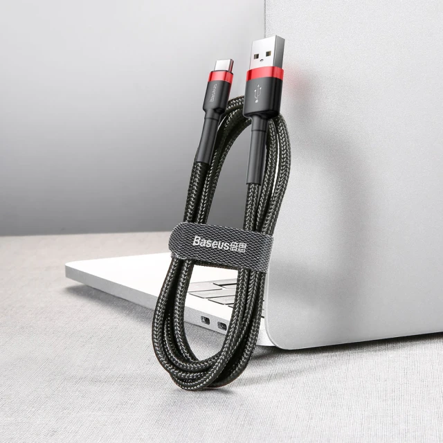 Кабель Baseus Cafule USB-A to USB-C 0.5m Black/Red (CATKLF-A91)