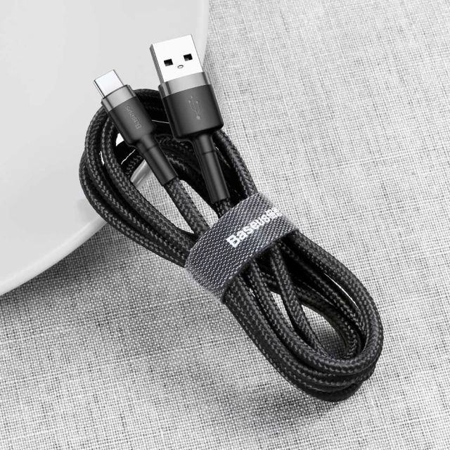Кабель Baseus Cafule USB-A to USB-C 0.5m Black/Grey (CATKLF-AG1)