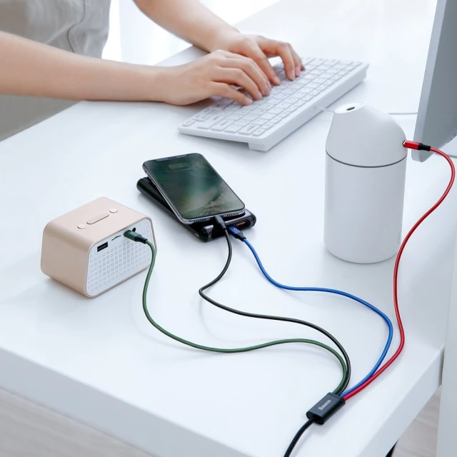 Кабель Baseus Rapid 4-in-1 USB-A to 2xUSB-C/Lightning/Micro-USB 1.2m Black (CA1T4-B01)