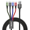 Кабель Baseus Rapid 4-in-1 USB-A to 2xUSB-C/Lightning/Micro-USB 1.2m Black (CA1T4-B01)