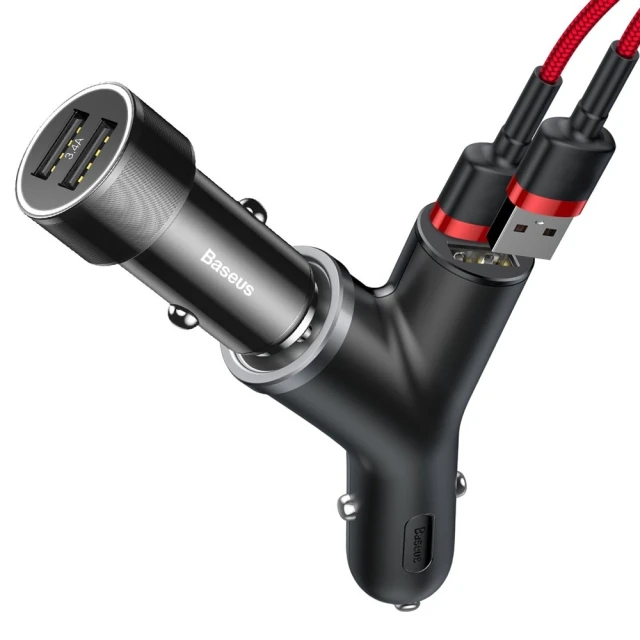 Автомобільний зарядний пристрій Baseus Y Type 40W 2xUSB-A Black (CCALL-YX01)