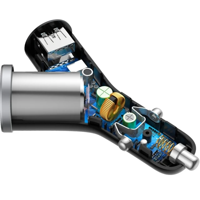 Автомобільний зарядний пристрій Baseus Y Type 40W 2xUSB-A Black (CCALL-YX01)