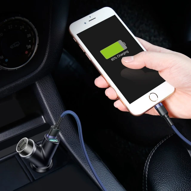 Автомобільний зарядний пристрій Baseus Y Type 40W 2xUSB-A Black (CCALL-YX01)