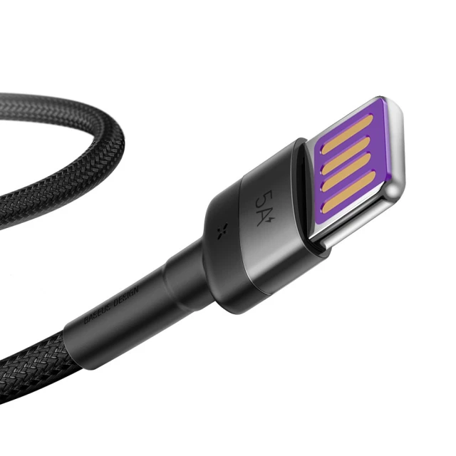 Кабель Baseus Cafule USB-A to USB-C 1m Black/Grey (CATKLF-PG1)