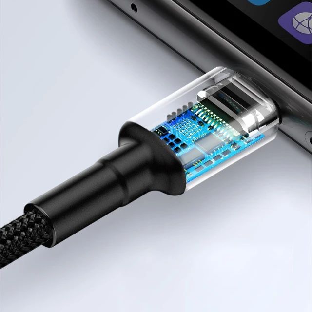 Кабель Baseus Cafule USB-A to USB-C 1m Black/Grey (CATKLF-PG1)