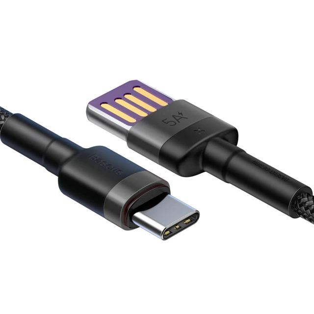 Кабель Baseus Cafule USB-A to USB-C 1m Black/Grey (CATKLF-PG1)