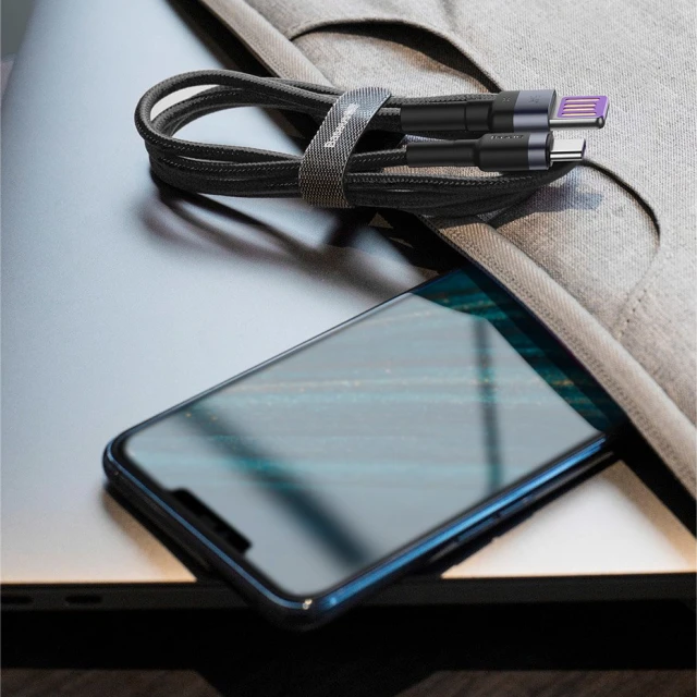 Кабель Baseus Cafule USB-A to USB-C 1m Black/Grey (CATKLF-PG1)