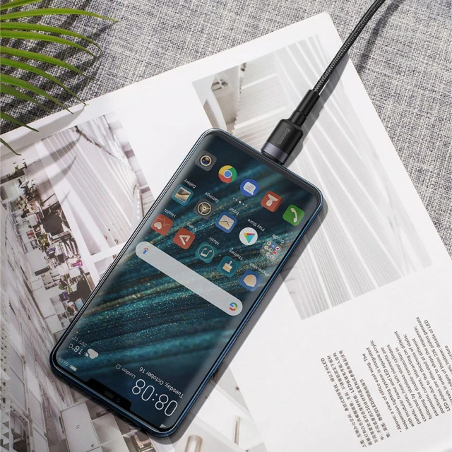 Кабель Baseus Cafule USB-A to USB-C 1m Black/Grey (CATKLF-PG1)