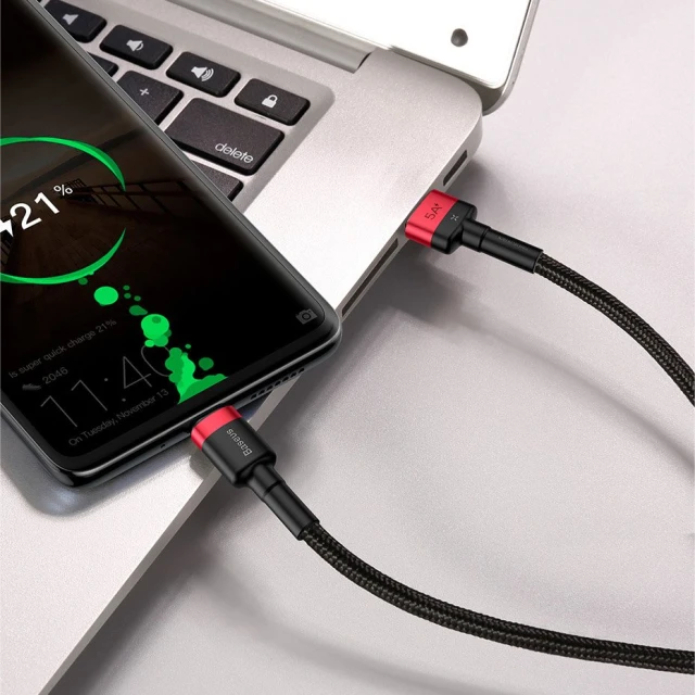 Кабель Baseus Cafule USB-A to USB-C 1m Black/Grey (CATKLF-PG1)