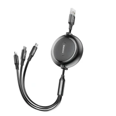 Кабель Baseus Golden Loop 3-in-1 USB-A to USB-C/Lightning/Micro-USB 1.2m Black (CAMLT-JH01)