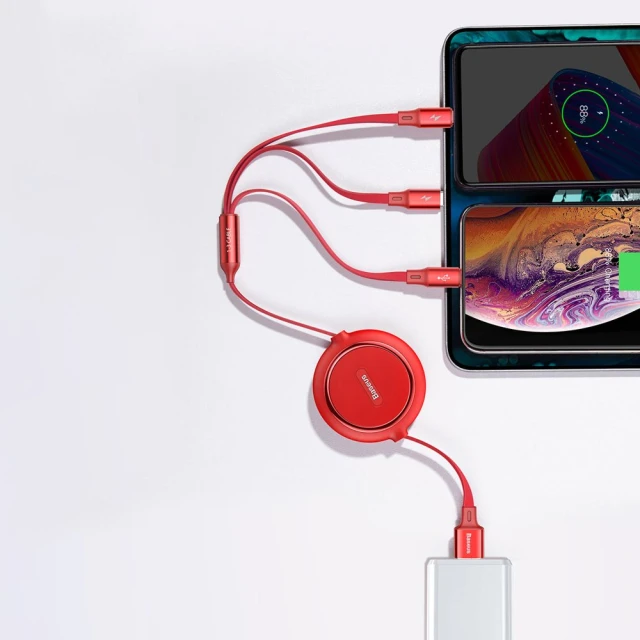 Кабель Baseus Golden Loop 3-in-1 USB-A to USB-C/Lightning/Micro-USB 1.2m Black (CAMLT-JH01)